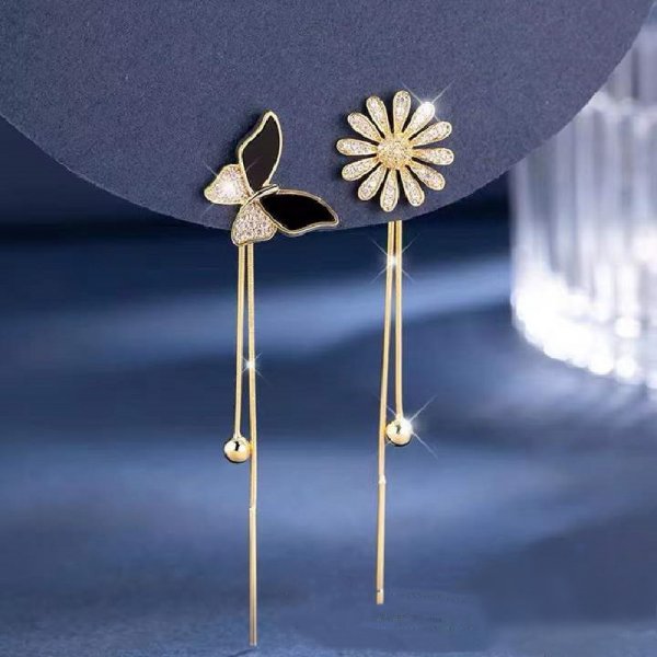 Boucles d'oreilles papillon en Zircon doré pour femmes, bijoux élégants, à la , de fête de mariage: style5