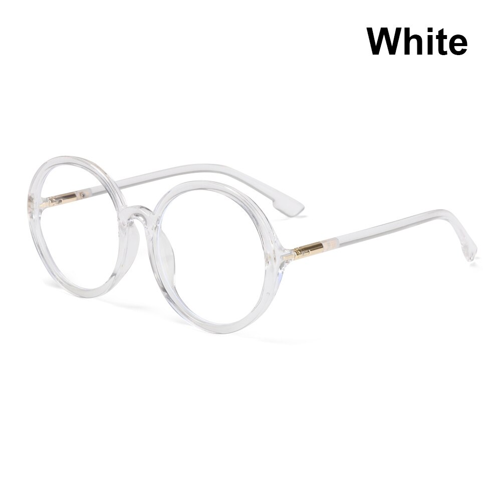 Oversized anti-blauw licht computerbril dames heren vierkant montuur optische bril platte spiegel bril: 2- witte