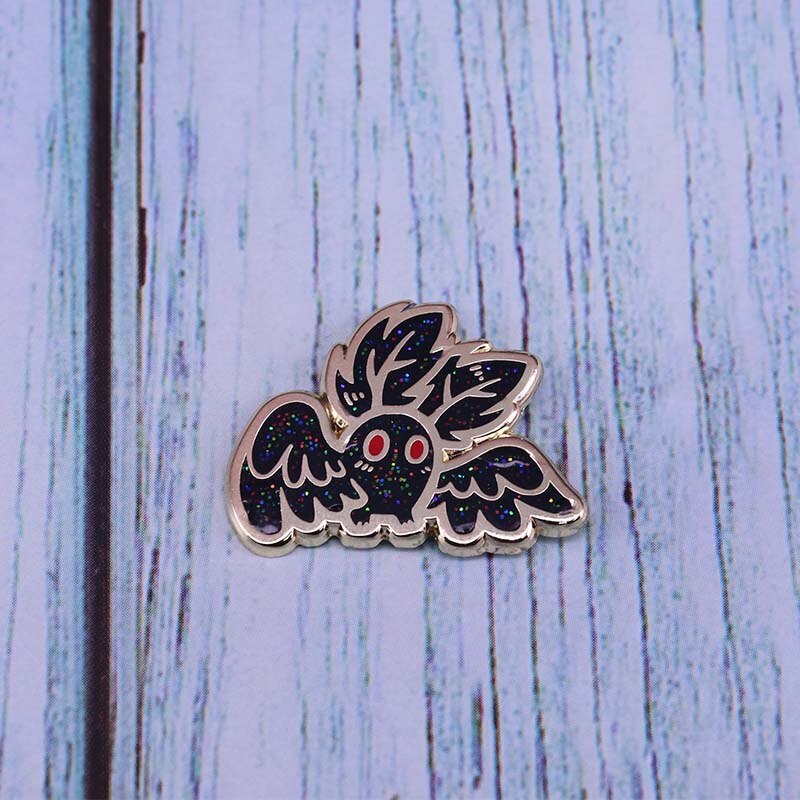 Broche da traça do bastão do pino do esmalte do emblema de mothman