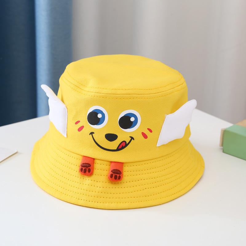 Lente Zomer Mooie Lachende Gezicht Emmer Hoed Visser Hoed Outdoor Reizen Hoed Zon Cap Hoeden Voor Kind Jongen En girl28: YELLOW