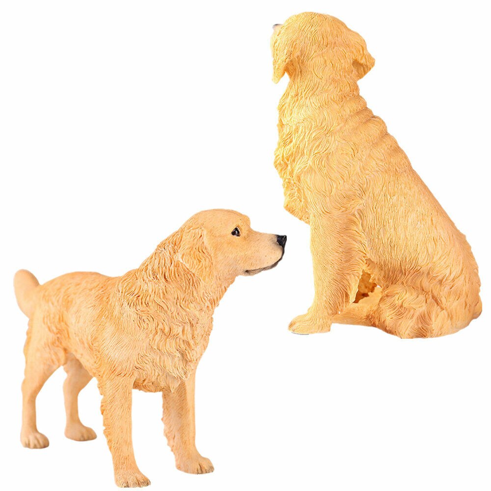 Jjm golden retriever hund husdjur djurfigur modell leksak samlare dekor pvc modell pedagogisk för barn vuxna barn