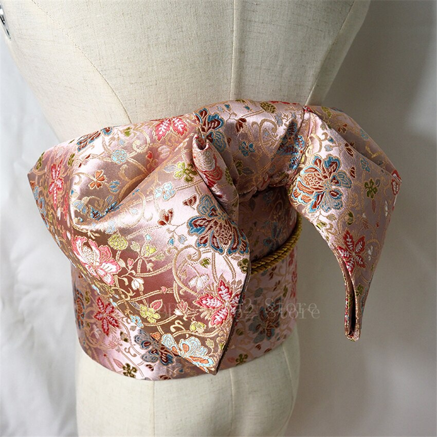 Ceinture Kimono traditionnelle japonaise Yukata Obi, nœud papillon, nœud papillon, Noble, rétro, imprimé Floral, 14 couleurs: Color14
