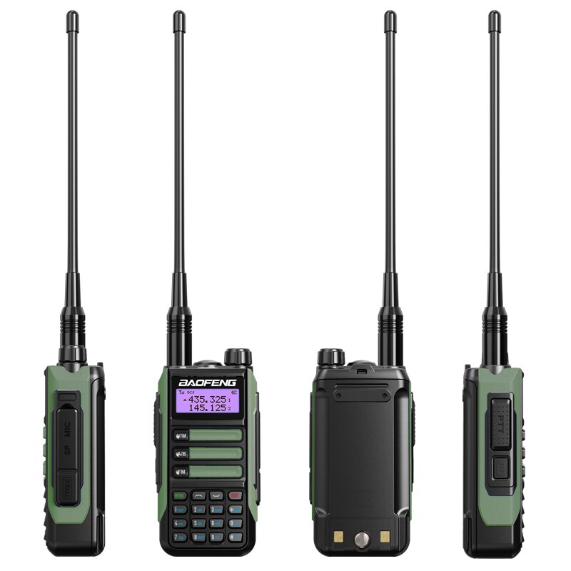 Baofeng UV16Pro V2 50KM CB Ham Radio Station bidirezionale amatoriale VHF potente 10watt UV16 Walkie Talkie Radio da caccia: green