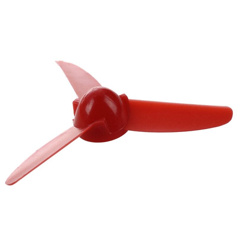 Wind Power Toy Three Blade Red Plastic Propeller 10 Pcs
