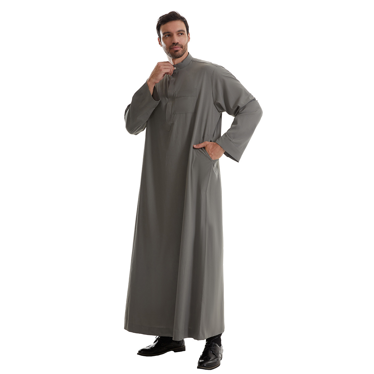 Abaya musulmana para hombres, Kimono de oración, Djellaba árabe de Turquía, Islam, Jubba, Thobe, Marruecos, bata de bolsillo, Ramadán, Eid, Abayas: S / Verde