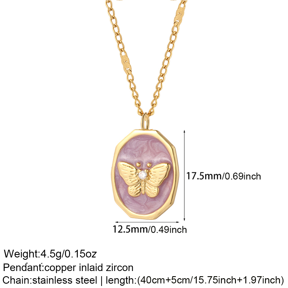 Collier à nœud pour femmes, pendentif en forme de cœur papillon mignon, couleur or, colliers à longue chaîne en acier inoxydable, Cadenas de cou Para Hombre en: Zinc bleu plaqué