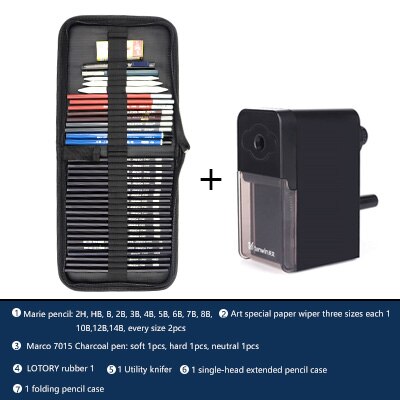 Sketch Drawing Pencil Set Pack Painting Pencil Bag Tool Sketch Pen School Art Writing Stationery Supply 7401: set36-8019