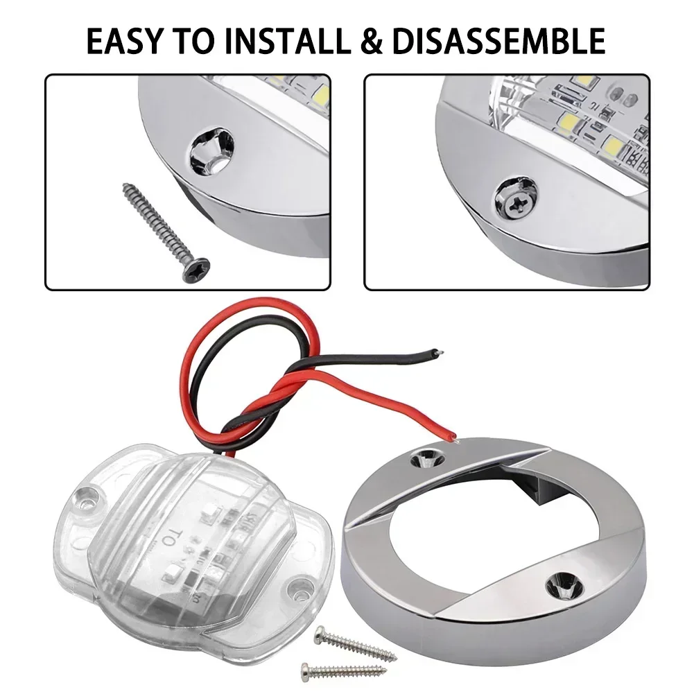 Led 12v -runda yacht marin båt led akterljus kabindäck artighetslampa marin inredning kabinbelysning vattentät båttillbehör