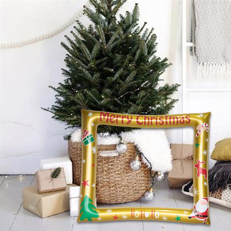 2Pcs Christmas Decoration Photo Booth Props Christmas Inflatable Photo Holder Frame Photo Props Photo Booth Props for Party