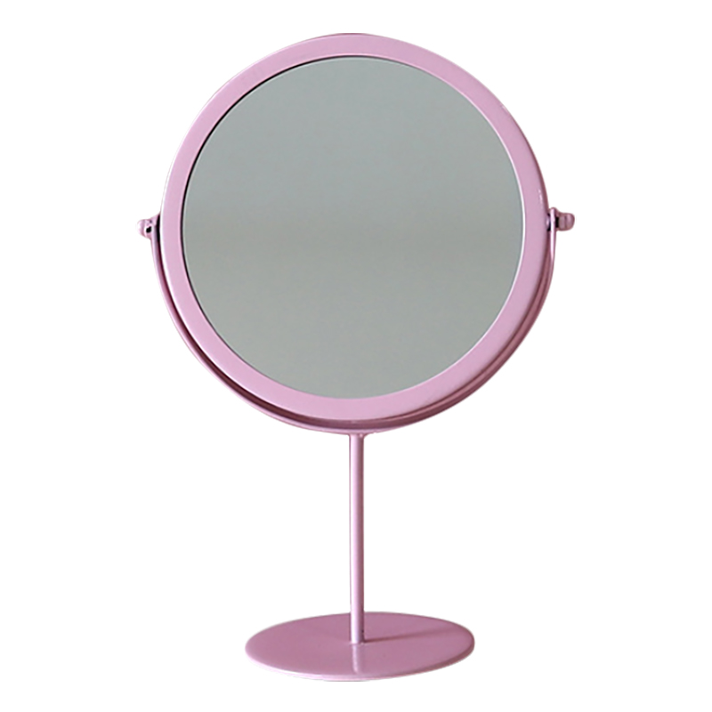 Light Luxury Retro European Metal Gold Home Desktop Geometry Mirror Makeup Mirror Dormitory Makeup Mirror: gray