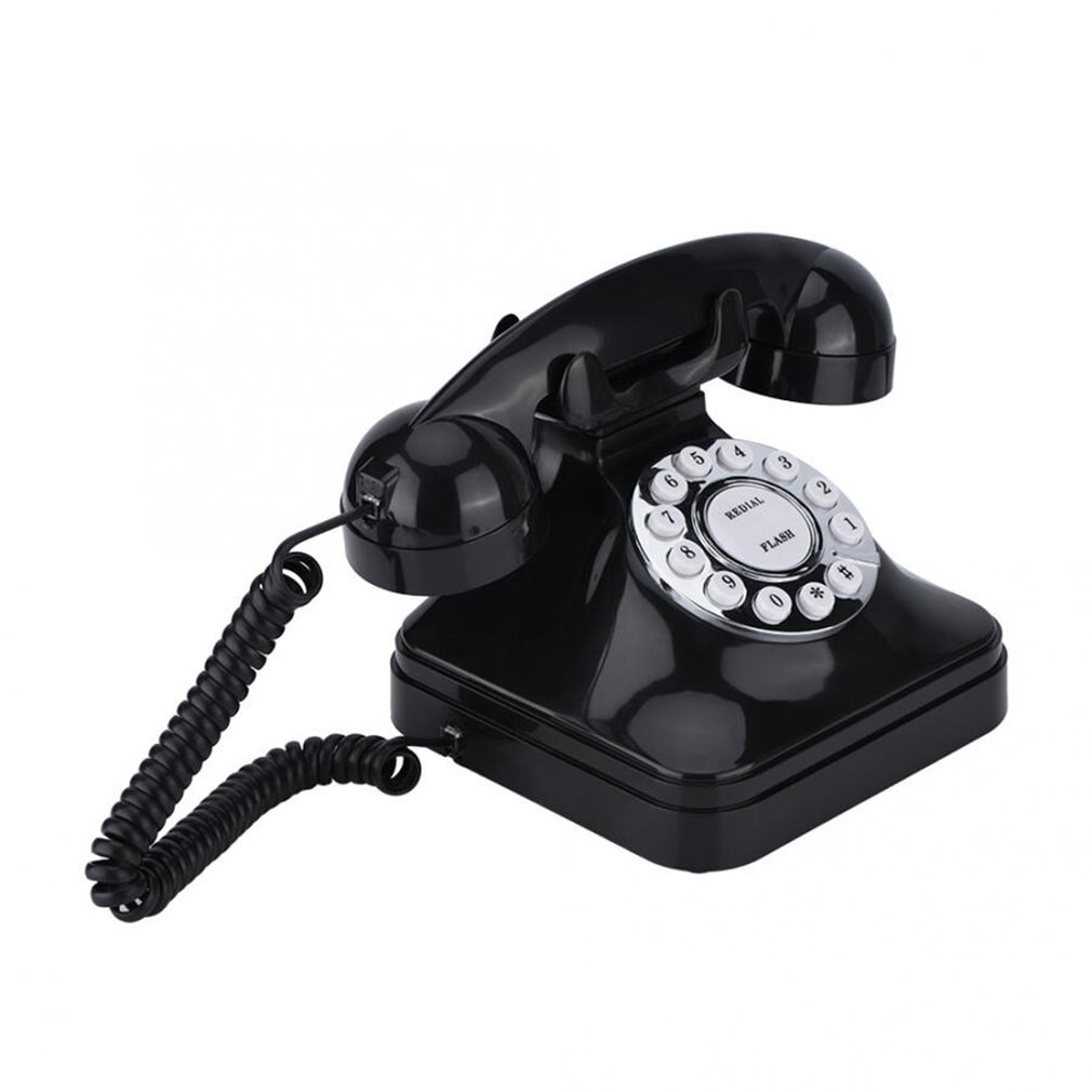 WX-3011 Retro Vintage Telefoon Draad Vaste Telefoon Thuis Telefoon High Definition Grote Knop Call Zwarte Telefoon