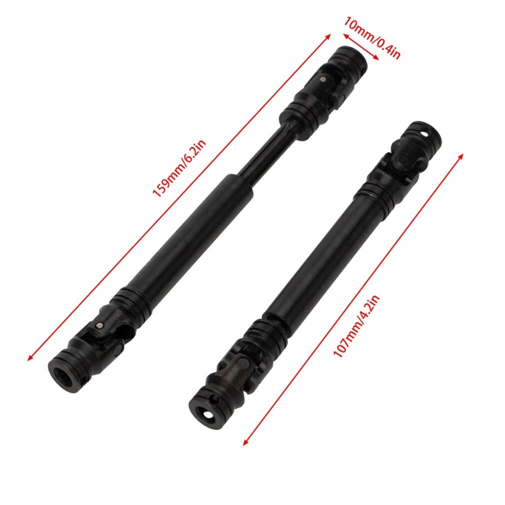 2 Stuks Metalen Spline Aandrijfas 107-159Mm Voor 1 / 10 Klimmen Afstandsbediening Voertuig 313Mm wielbasis Voor Scx10 90046