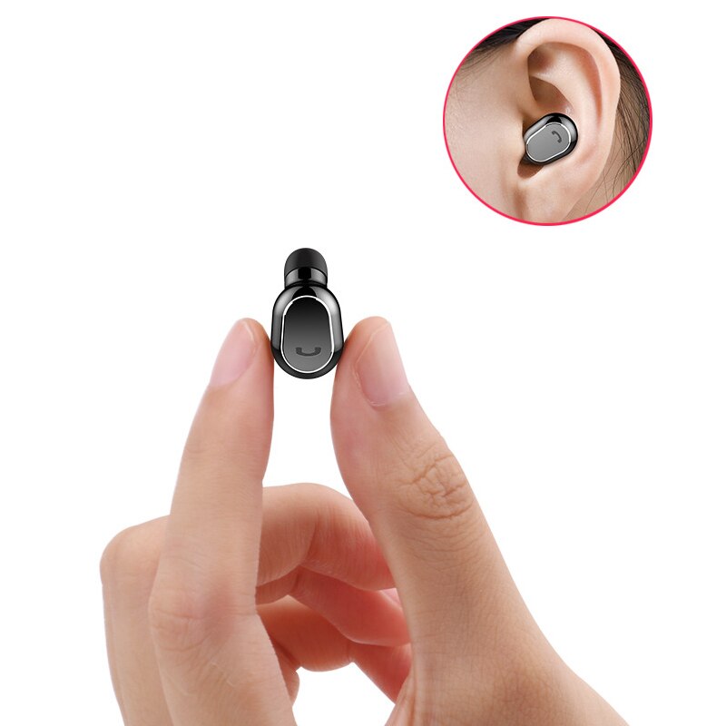 Unsichtbare Bluetooth Headset kabellos Mini Ohr-montiert Einzigen Ohrstöpsel Miniatur Headset Sport Fahren Lange bereithalten-Headset