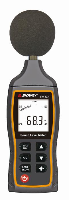 Sndway sw -523 sw-524 geluidsniveaumeter digitale ruismeter 30-130 dba 1.5 db nauwkeurigheid lcd geluidsniveaumeter achtergrondverlichting