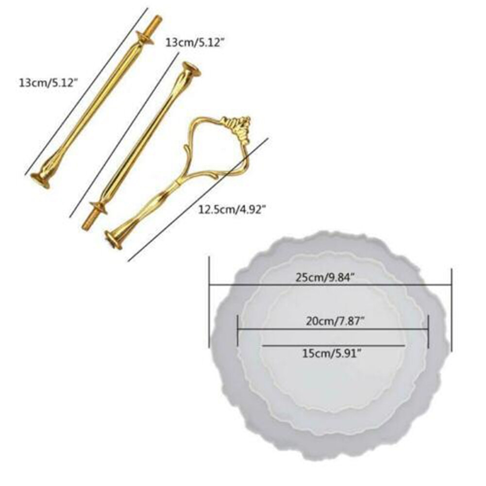 Good Healthy Three layer Irregular Fruit Disc Big Plate Resin Silicone Mold Oversized Tray Craft Mould