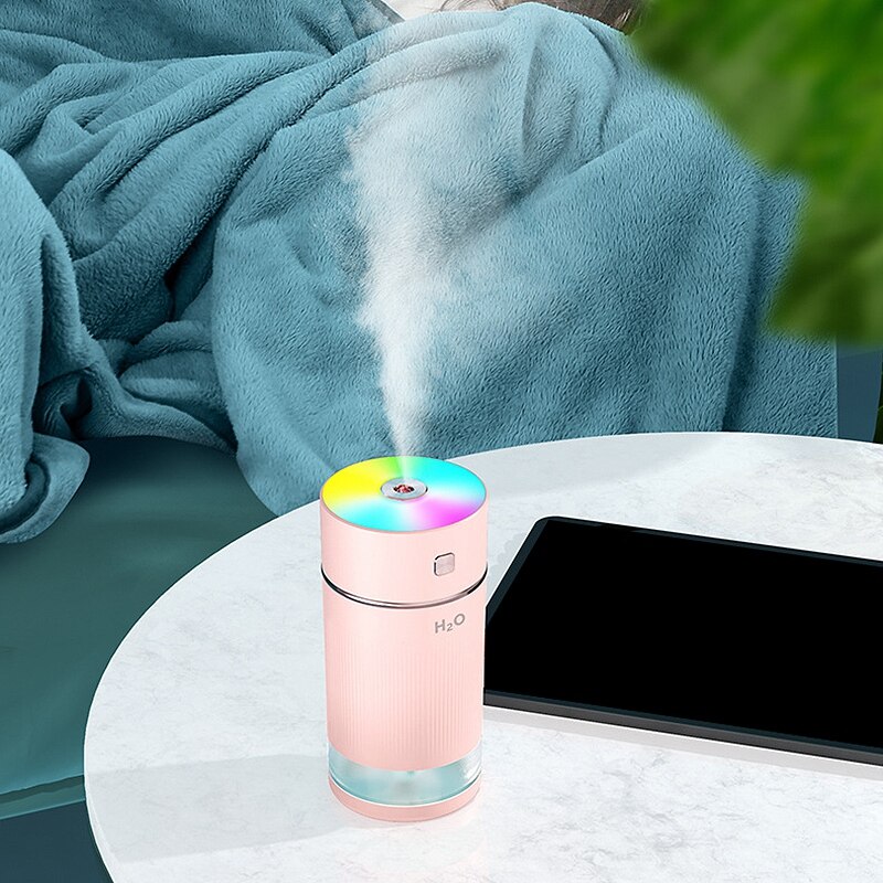 Color Cup USB Air Humidifier Car Mist Maker 7 Colors LED Lights Mini Car Office Air Purifier