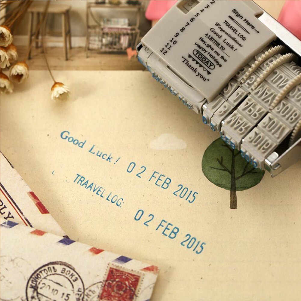 Mini DIY Date Diary Roller Stamps Spin Button Seal -2039 Year For Scrapbooking Planner Schedule Date Seals