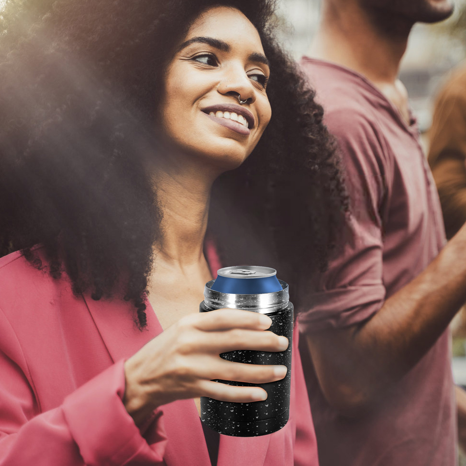 Aislador de latas y botellas de cerveza, Enfriador de latas con aislamiento de doble pared de acero inoxidable, soporte para botellas de cerveza para Bar de cocina