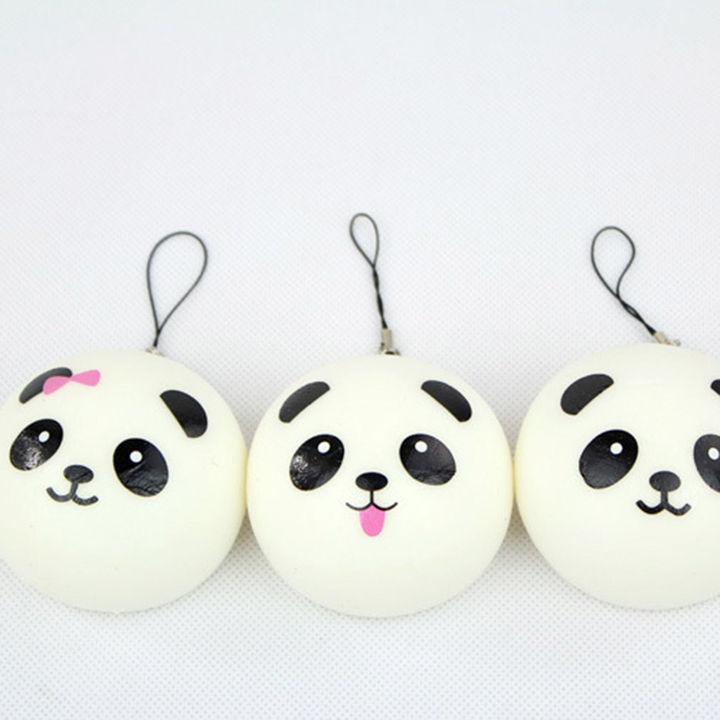 LLavero de Panda blando para niños, bola antiestrés de descompresión de elevación lenta, 4/7/10CM, llaveros de PU, juguetes para niños, de navidad
