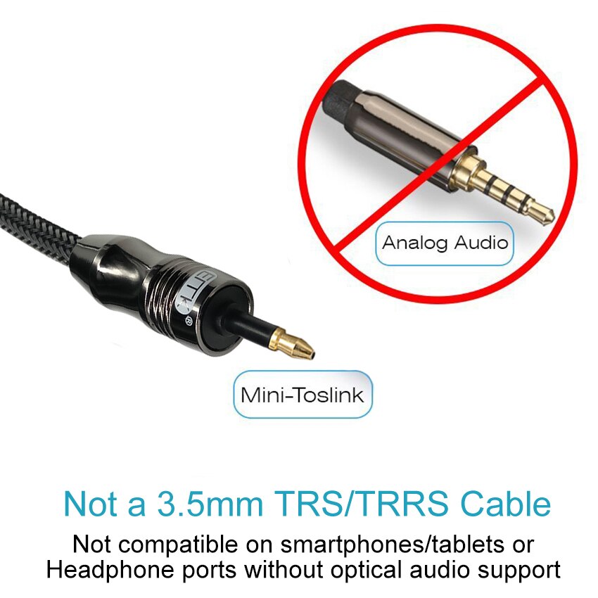 Emk mini toslink til mini toslink-kabel 3.5mm spdif-kabel toslink 3.5 to 3.5 optisk lydkabel for macbook dvd 3m 5m 8m 10m