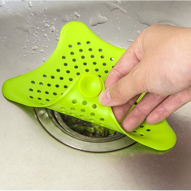 Küche Silikon fünfzackigen Stern Waschbecken Filter Schlecht Saugnapf Bodenabläufe Dusche Haar Kanalisation Filter