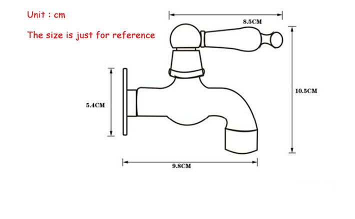 In wall Classic Antique Brass Washing Machine Tap Laundry Faucet Tap Sink Cold Water Tap with ceramic handle