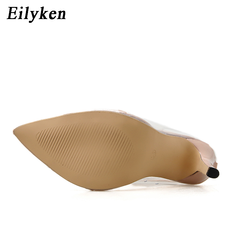Eilyken kesäiset pvc-saappaat sandaalit, nauhalliset, ristikkäin sidotut, teräväkärkiset, korkeat korot, nilkkaremmillä varustetut läpinäkyvät sandaalit