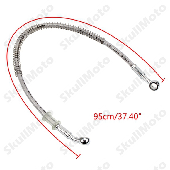 Kit de manguera de freno de motocross para motocicleta, tubería de aceite, línea trenzada, acero inoxidable reforzado hidráulico, ajuste trenzado, ATV Pit Bike: 95cm