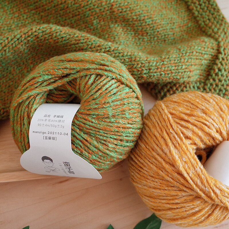 Fil de laine 20% laine 80% acrylique tricoté à la main, 55G/m, épais et moyen
