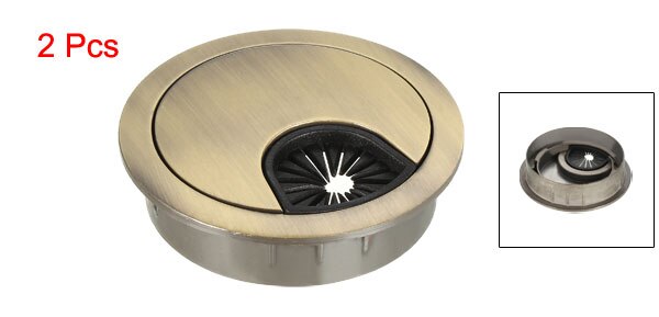 uxcell 2pcs Cable Hole Cover 50-80mm Zinc Alloy Desk Grommet for Wire Organizer Bright Silver/Black/Bronze/Sliver/Red Bronze: Bronze 50mm