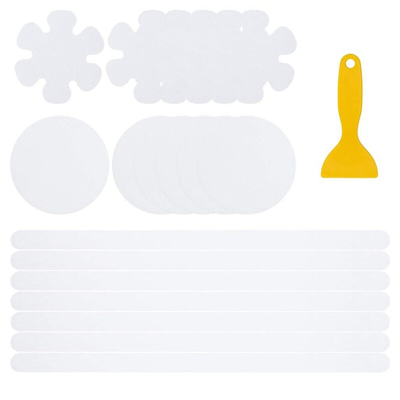 Praktyczne 36 sztuk antypoślizgowe naklejki robić wanien antypoślizgowe naklejki paski bezpieczeństwa robić kąpieli przezroczyste samoprzylepne paski antypoślizgowe