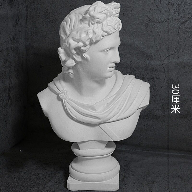 Apollo hoved portrætter buste gips græsk mytologi adelos statue hjem dekoration harpiks kunst håndværk skitse praksis  wf1019