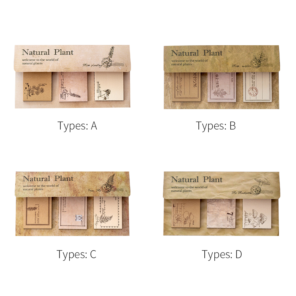60 Stks/set Notitieblok Dagboek Planner Memo Student Sticker Briefpapier Notitieblok Dagboek Planner Vintage Planten Memo Papier