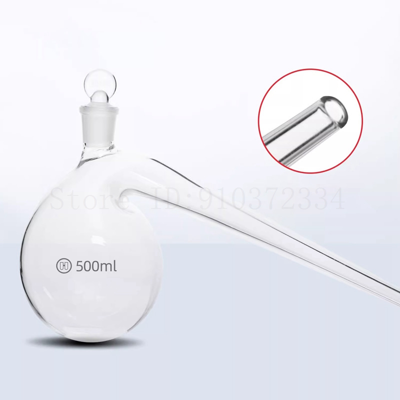 Lab Glass Retort Distillation Flask Retort Bottle with Curved Neck