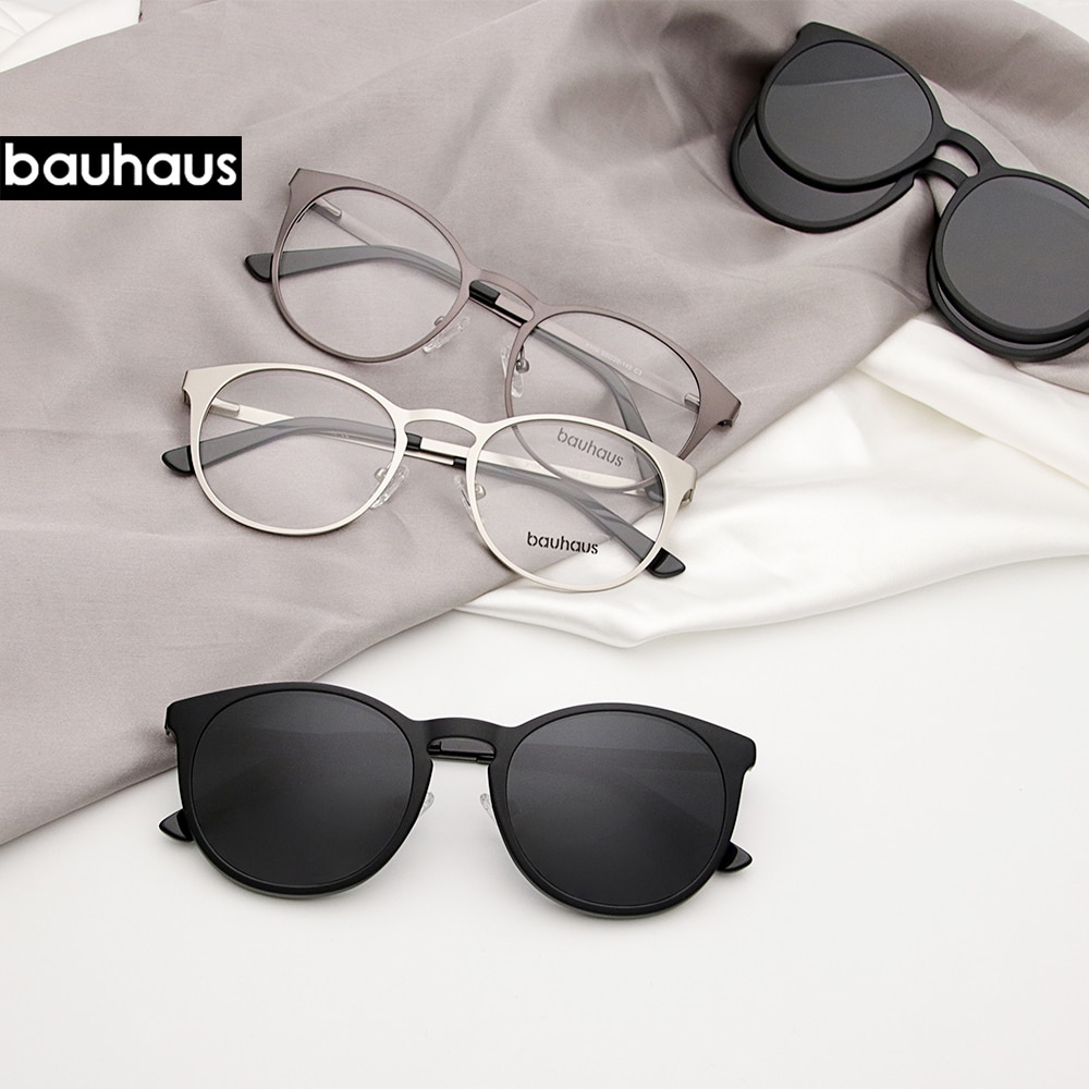 Bauhaus-Gafas de metal X106 para hombre o mujer, bastidor para el imán