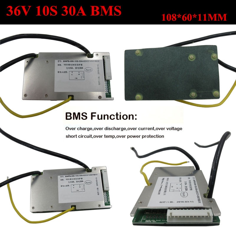 36V 10S 30A BMS For 36V ebike lithium battery