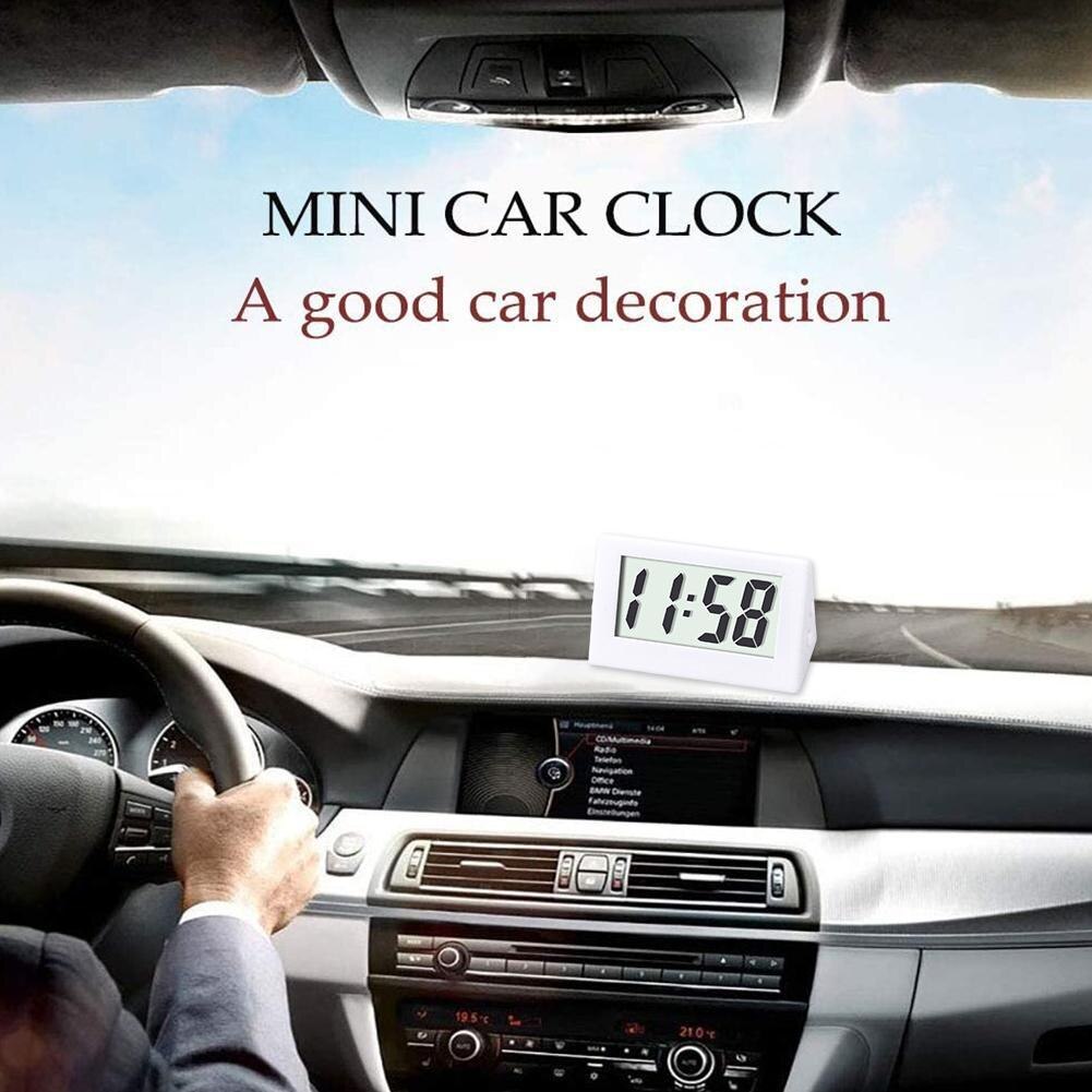 Mini Digital Alarm Clock LED Screen Electronic Watch Car Truck Dashboard Time Convenient Durable Home Office Desktop Clocks
