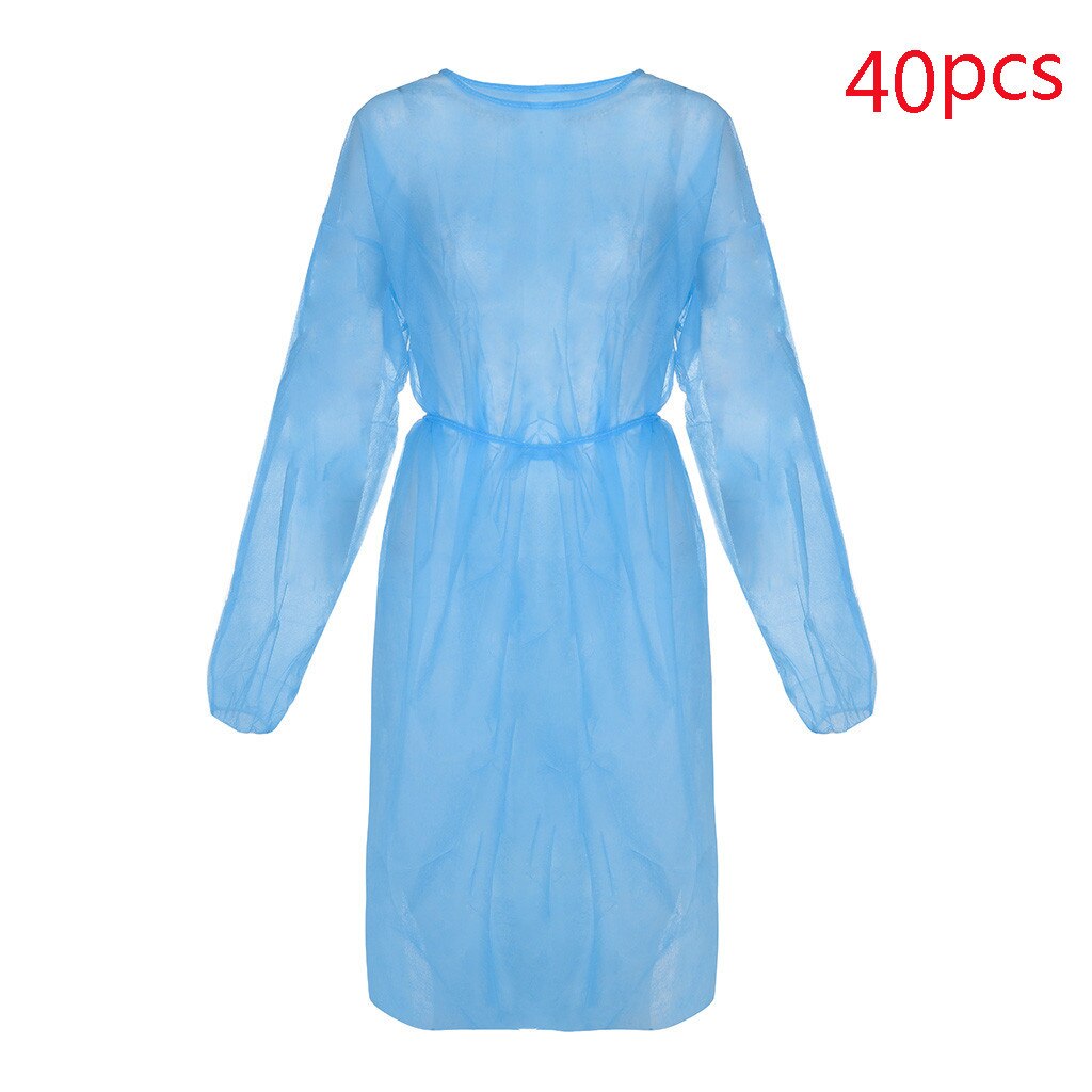 Wegwerp Beschermende Overall Pakken Isolatie Kleding Anti-Spitting Labs Jassen Werkkleding Werkkleding Kleding Werkkleding Werkkleding: 40pcs