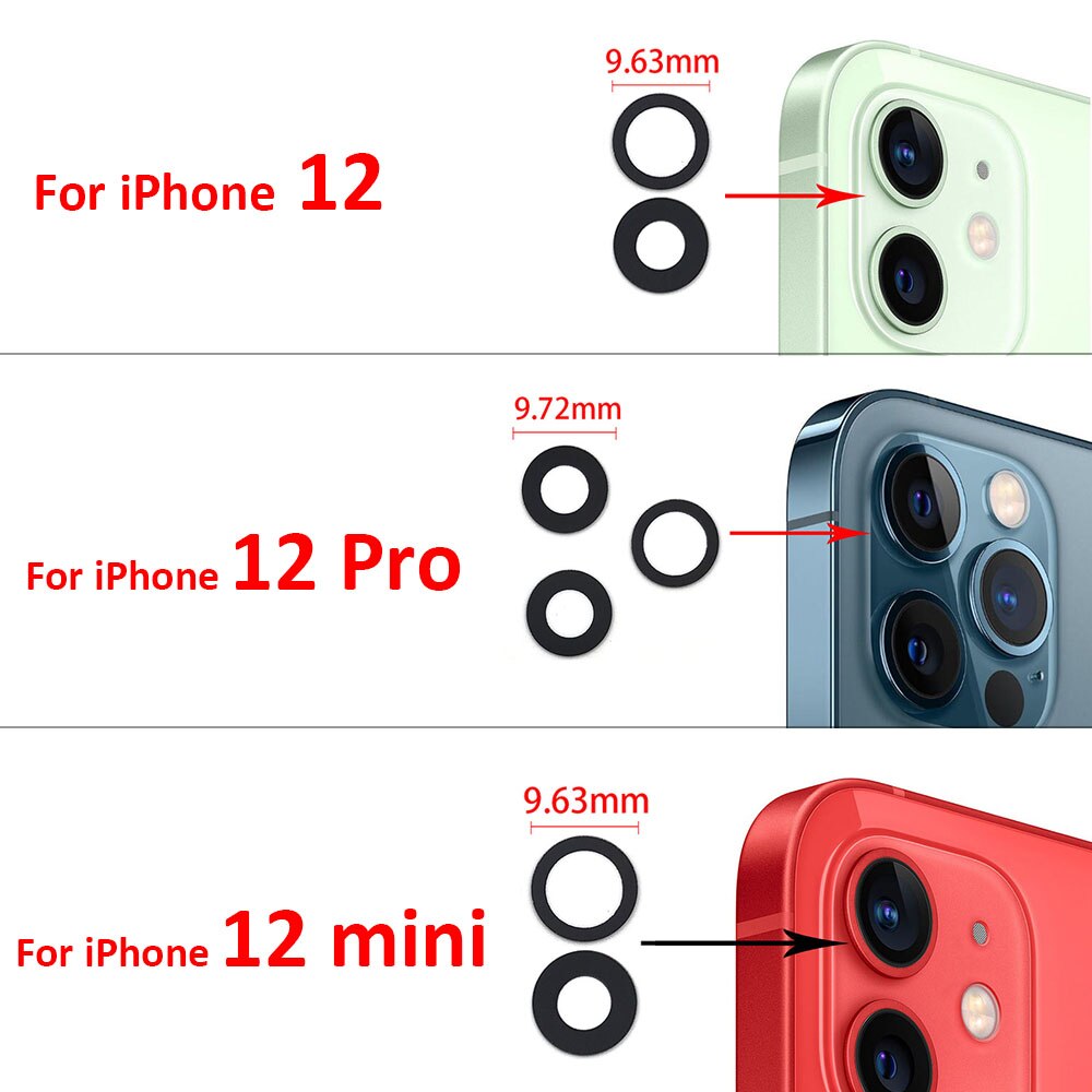 Rear Camera Lens Voor Iphone 12 Pro Max / 12 Mini Back Camera Glas Met Lijm Sticker Vervangende Onderdelen