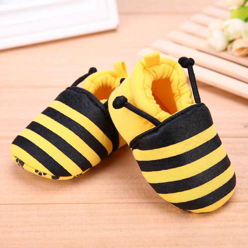 Cartoon Baby Shoes Yellow Bee PatternElastic Band Soft First Walker Shoes for Baby Kids