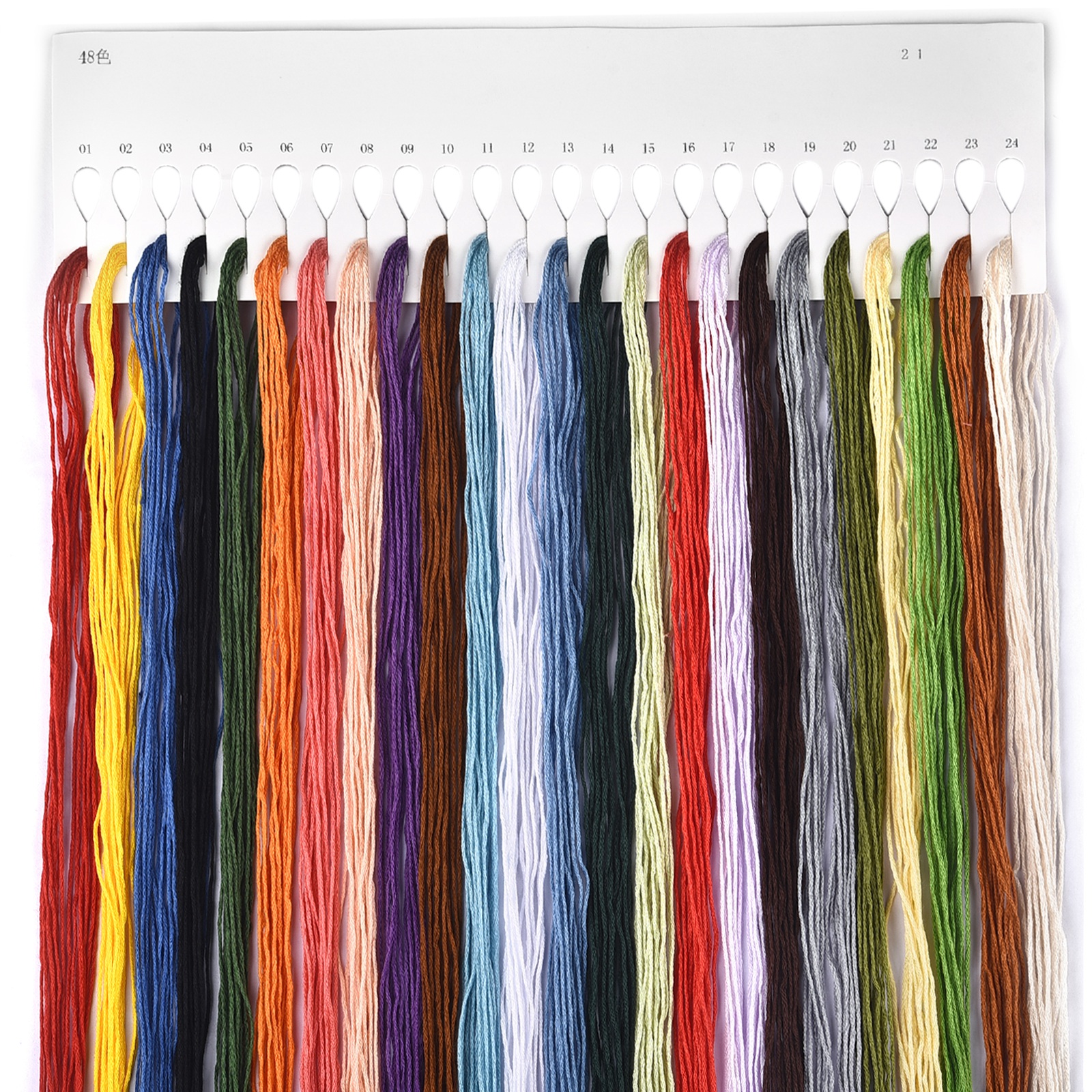 12/24/48pcs Embroidery Thread Gradient Colors Floss Cross Stitch Kit Rainbow Embroidery DIY Threads Crafts Cotton Sewing Skein: 24 colors