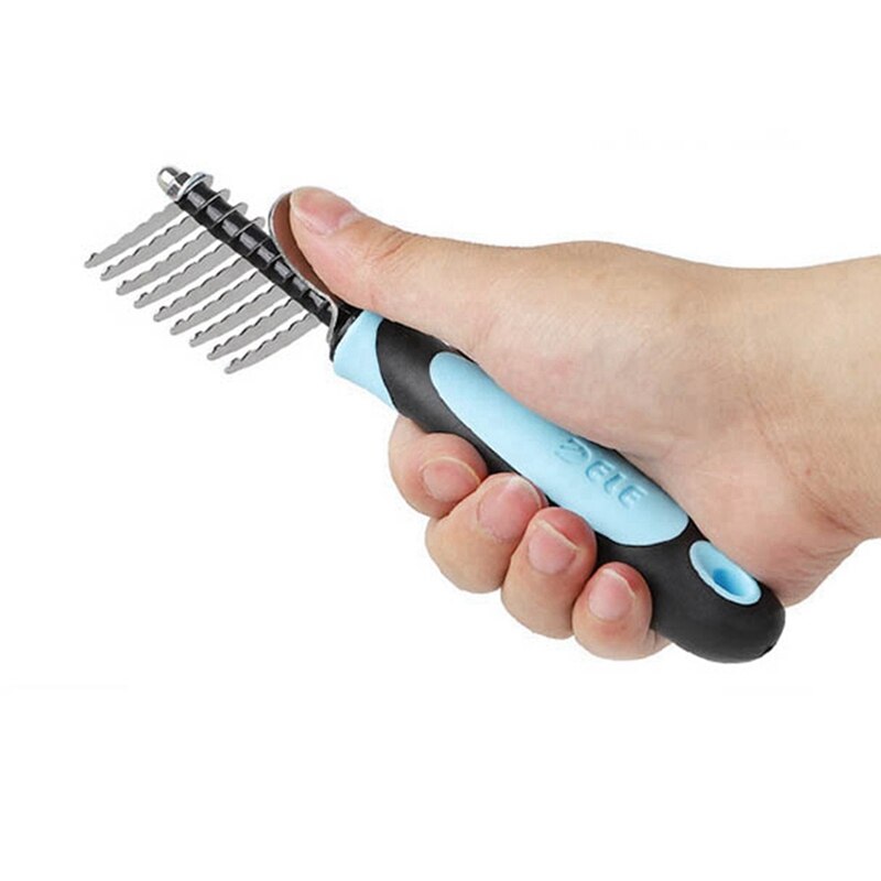 Ontharing Kam Voor Honden Kat Vergieten Grooming Brush Tool Voor Matted Lang Haar Krullend Hond Haar Open Knoop kam