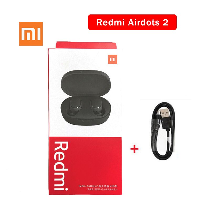 Xiaomi Redmi AirDots 2 sans fil Bluetooth 5.0 redmi airdots2 Mi Ture écouteurs sans fil dans l'oreille stéréo basse pas redmi airdots s: Airdots 2 cable