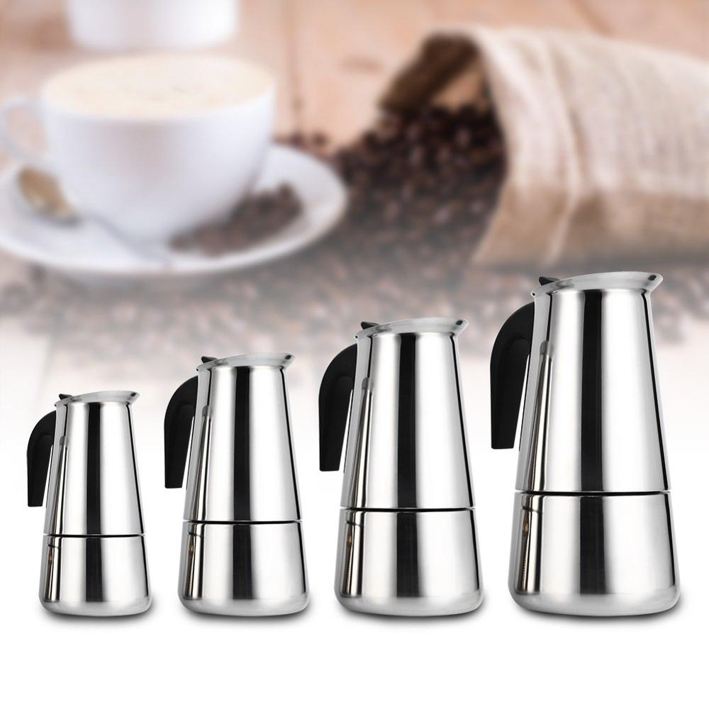 Roestvrij Staal Koffie Pot Mokka Espresso Latte Percolator Stove Koffiezetapparaat Pot Percolator Drinken Tool Koffiekan Latte Kookplaat