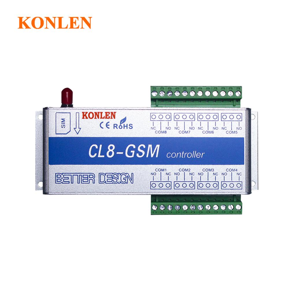 KONLEN GSM 8 Way Relay Controller Smart Home Power Switch SMS Call Temperature Sensor Remote Control Gate Opener Lock Server: 8 Relays Controller