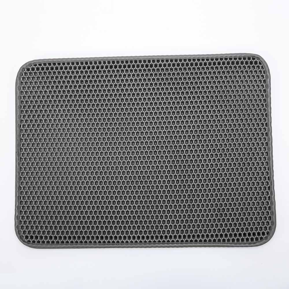 Folding Cat Litter Mat EVA Cats Litter Trapper Mats Waterproof Cushion Foam Rubber Pet Massage Pads Double-layer Kitten Placemat: gray / L