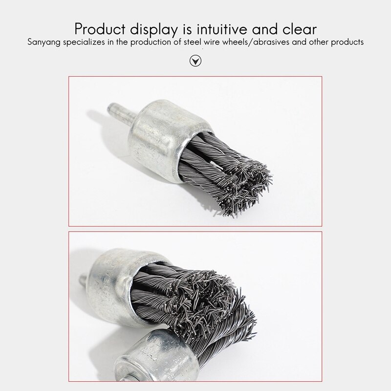 9PCS Handle Wire Brush, Twisted Wire Brush, Special Polishing Brush For Pen-Shaped Wire Electric Motor