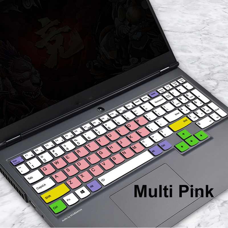 Unique Silicone Waterproof Cover Laptop Keyboards Skin For Lenovo Legion 15.6" R7000/Y7000/R7000P/Y7000P Keyboard Stickers: Multi Pink