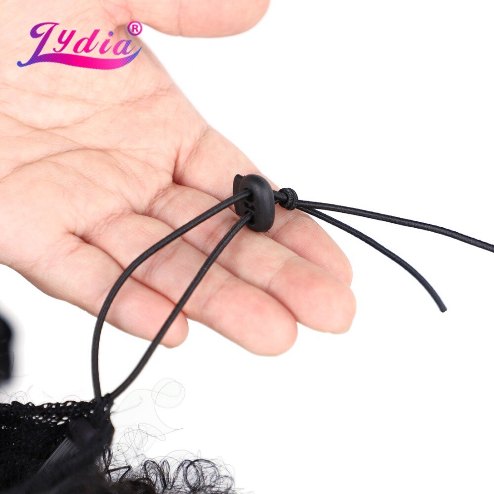 Lydia 8 inch Synthetische Hair Extension Bun Krullend 1B # Haar Met Twee Plastic Kammen Chignon Updo voor Korte haar Haarstukken