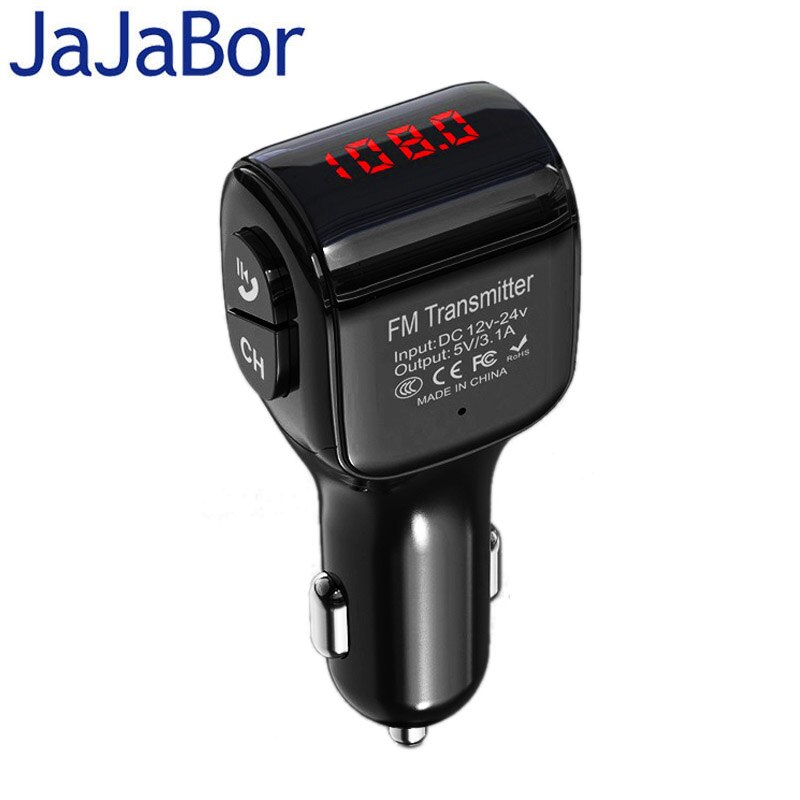 Jajabor Fm-zender Bluetooth Car Kit Handsfree Bluetooth 5.0 Draadloze Stereo A2DP Auto MP3 Speler Dual Usb 3.1A Telefoon Oplader